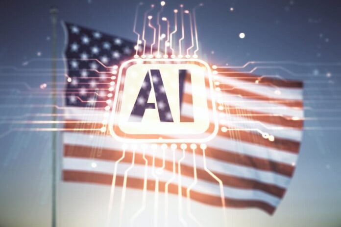 Artificial intelligence American flag