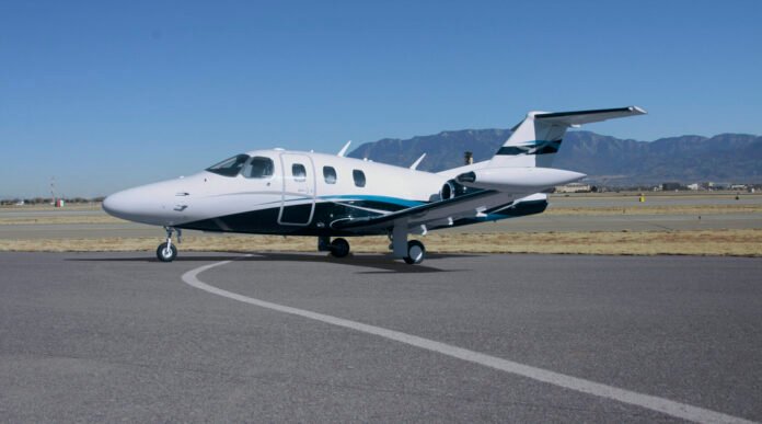 A private jet on an airplane taxiway