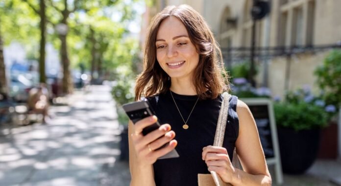 A person holding a smartphone